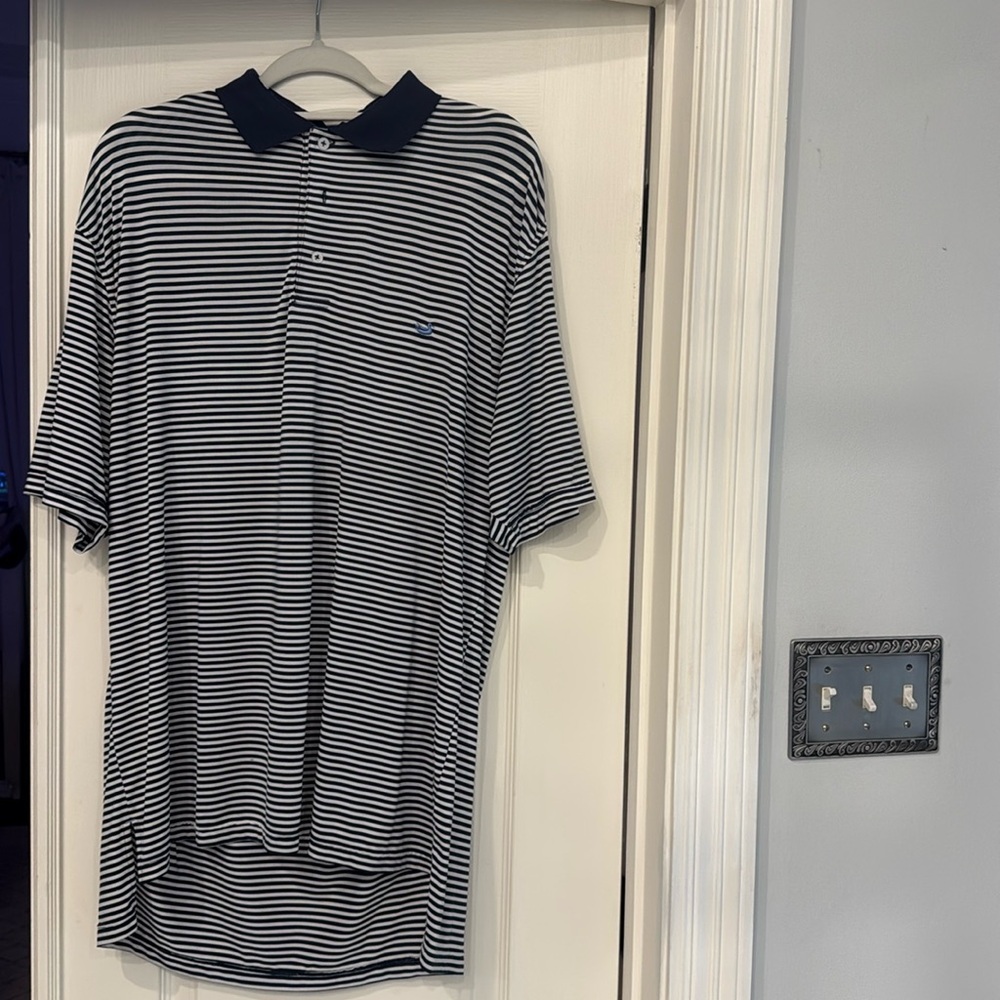 Southern Marsh navy and white striped polo size XL